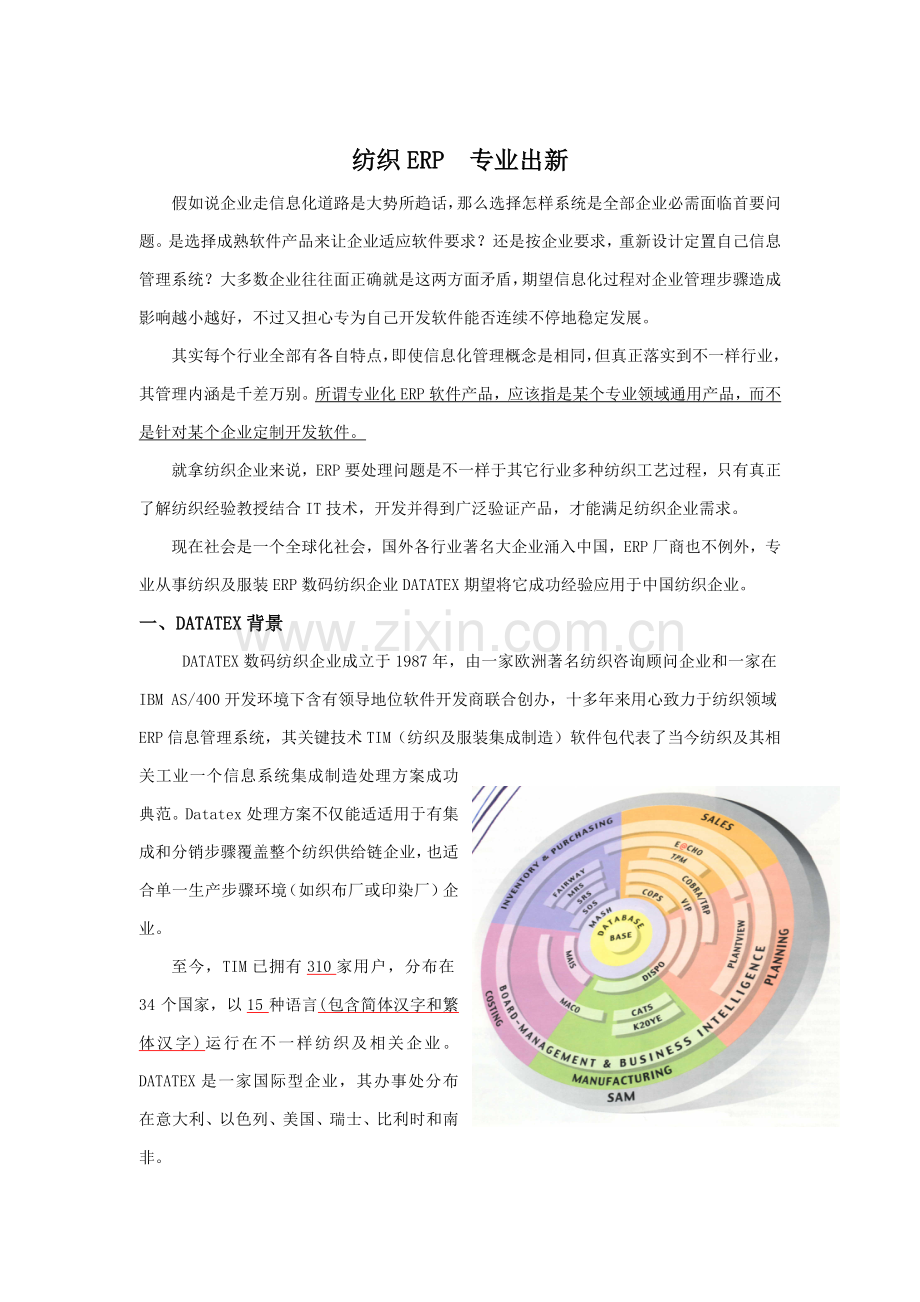 纺织行业ERP系统解决方案样本.doc_第1页