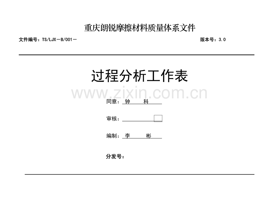 摩擦材料有限公司质量体系文件模板.doc_第1页