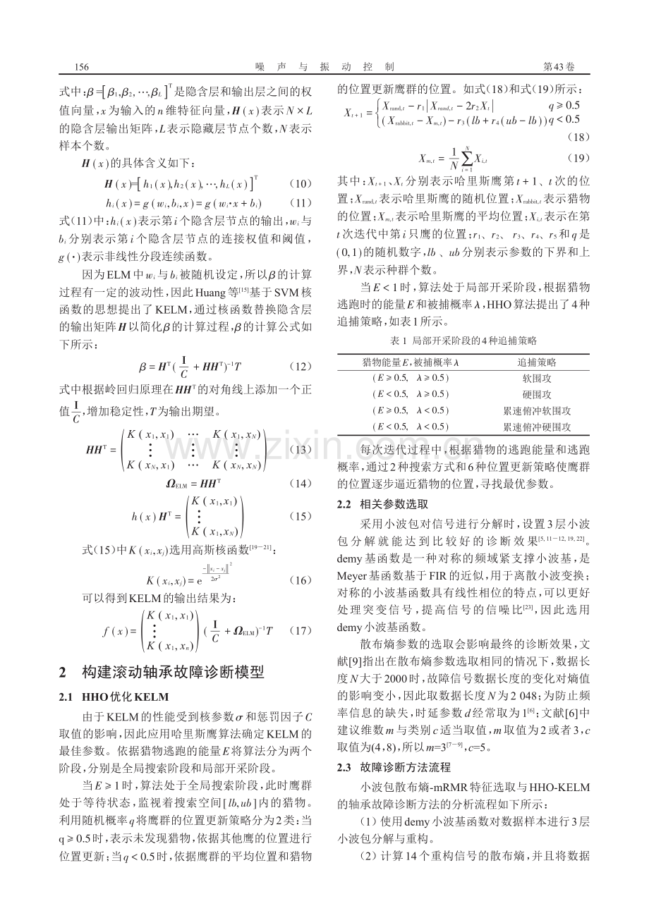 基于小波包散布熵-mRMR特征选取与HHO-KELM的轴承故障诊断方法.pdf_第3页