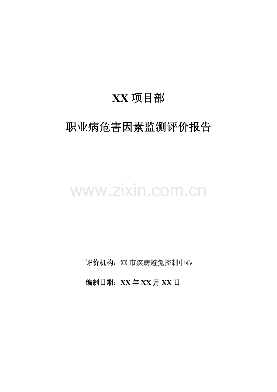 工作场所职业病危害因素检测评价综合报告.docx_第1页