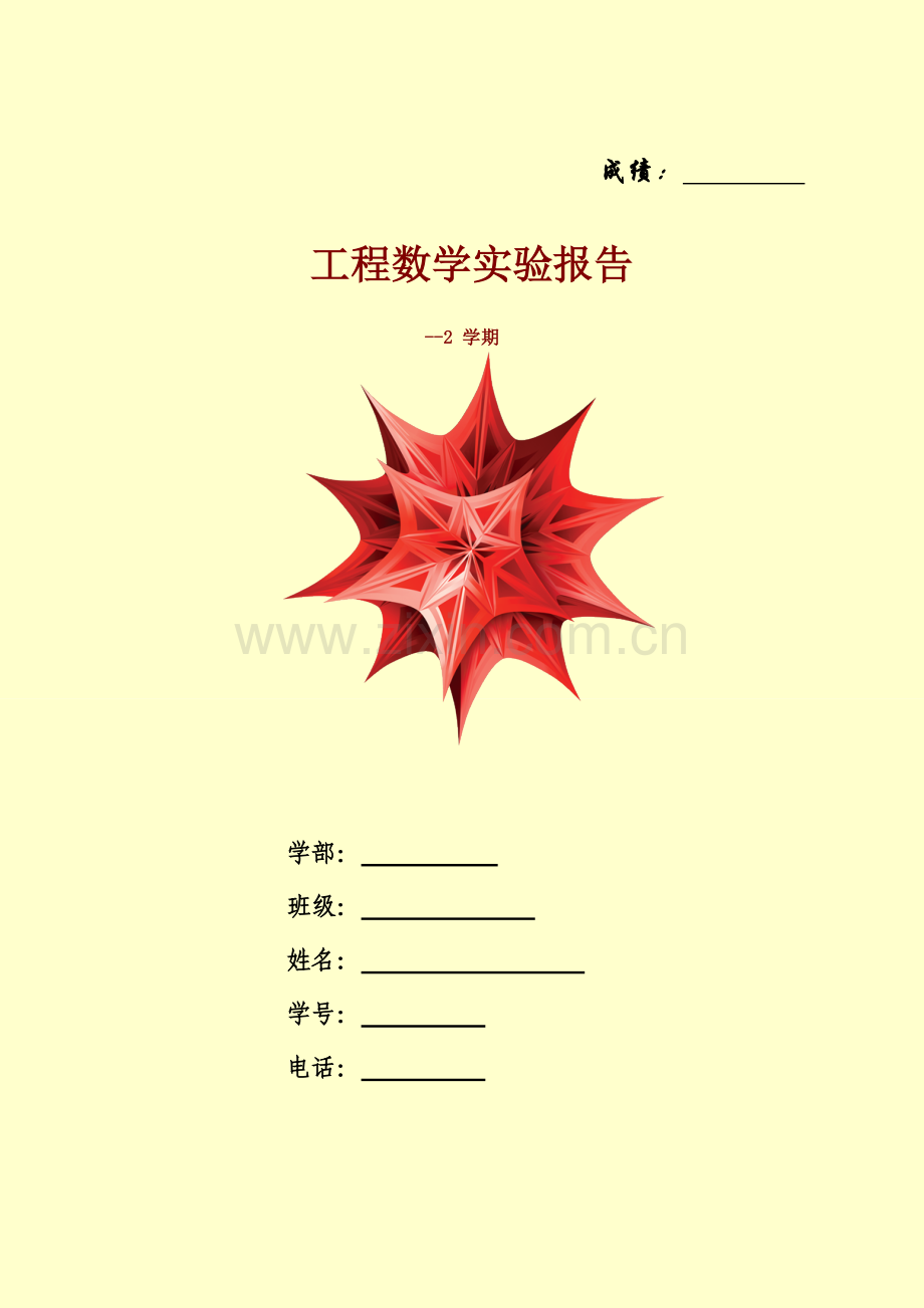 综合项目工程数学实验报告.doc_第1页