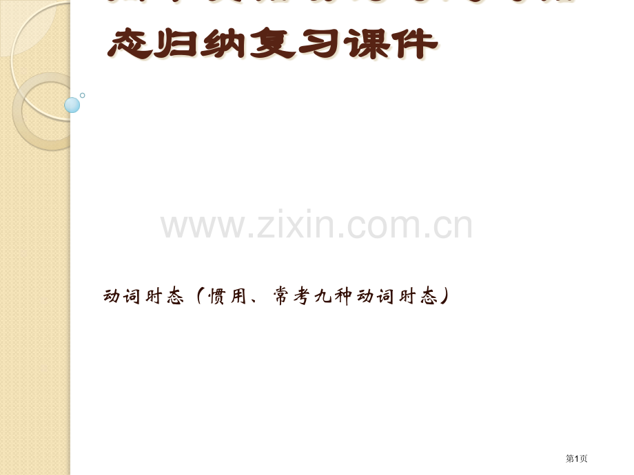 英语高中动词时态与语态归纳复习省公共课一等奖全国赛课获奖课件.pptx_第1页