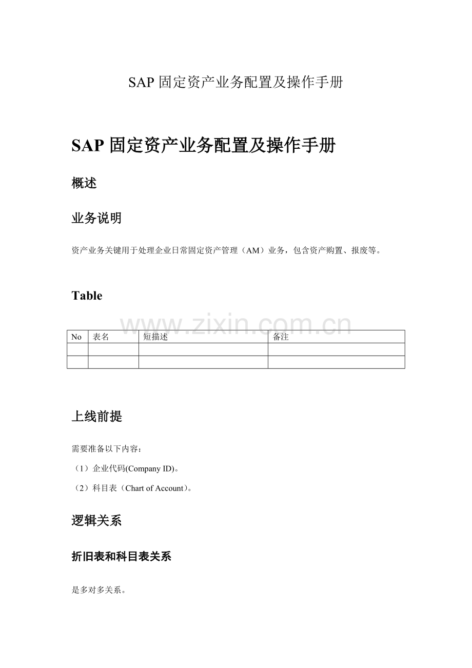 SAP固定资产业务配置及操作基础手册.doc_第1页