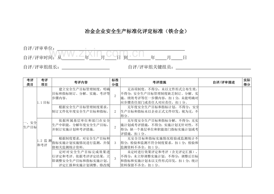 冶金企业安全生产标准化评定标准铁合金模板.doc_第3页