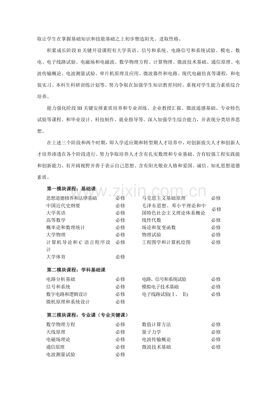 电子信息科学与核心技术专业培养专业方案.doc_第3页