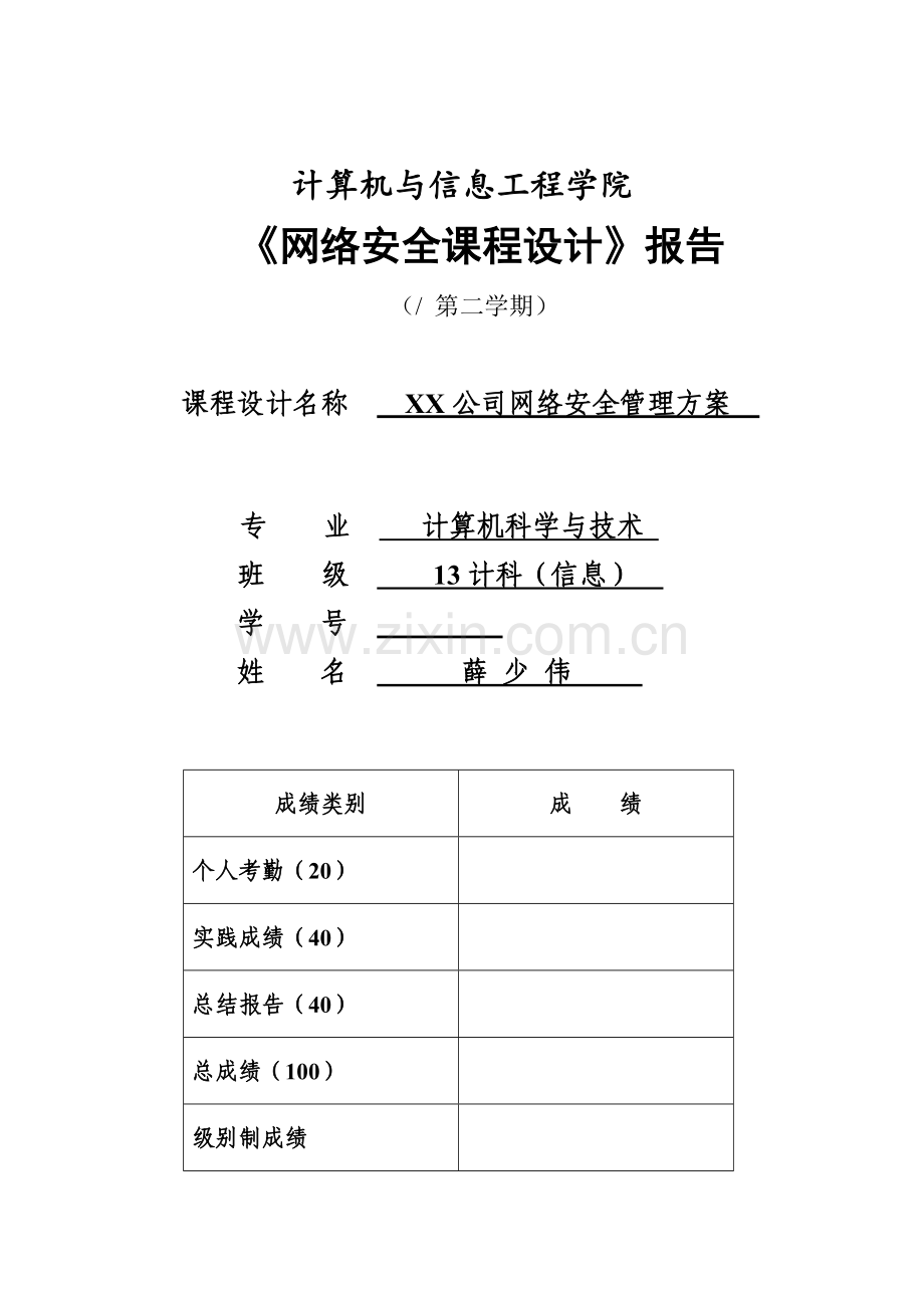 公司网络安全设计专题方案.docx_第1页