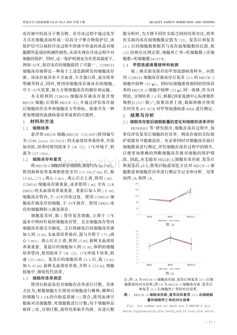 基于悬浮型MDCK细胞冻存和快速复苏的一种流感病毒培养方法.pdf_第2页