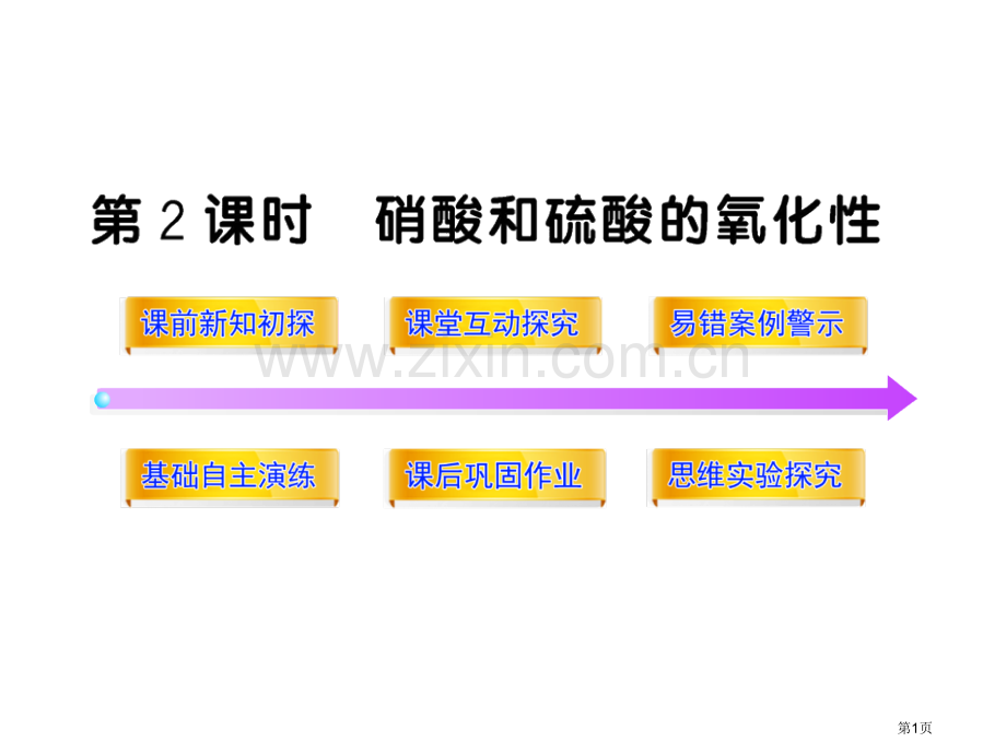 高一化学硝酸和硫酸的氧化性人教版必修省公共课一等奖全国赛课获奖课件.pptx_第1页