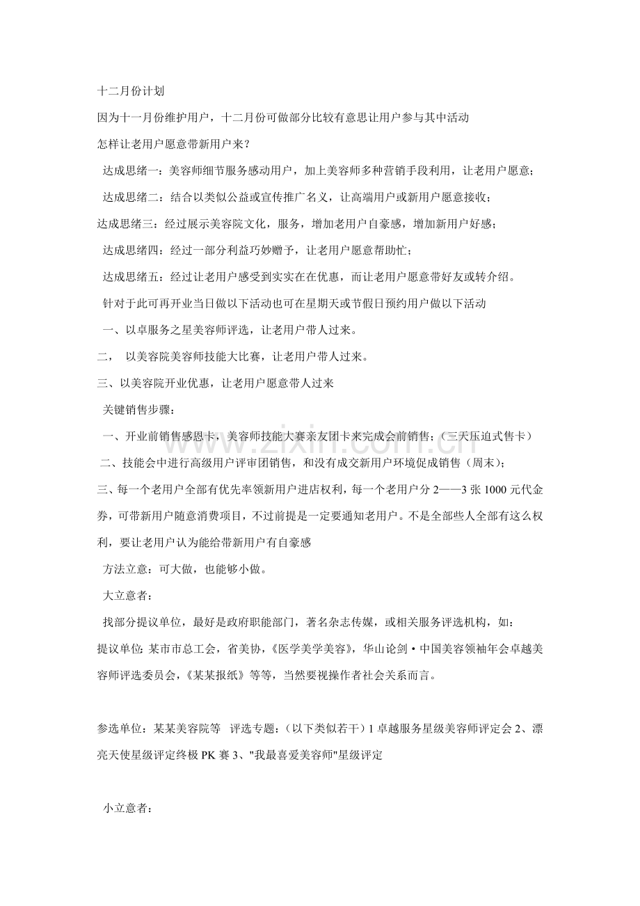 美容院活动专项方案.doc_第1页