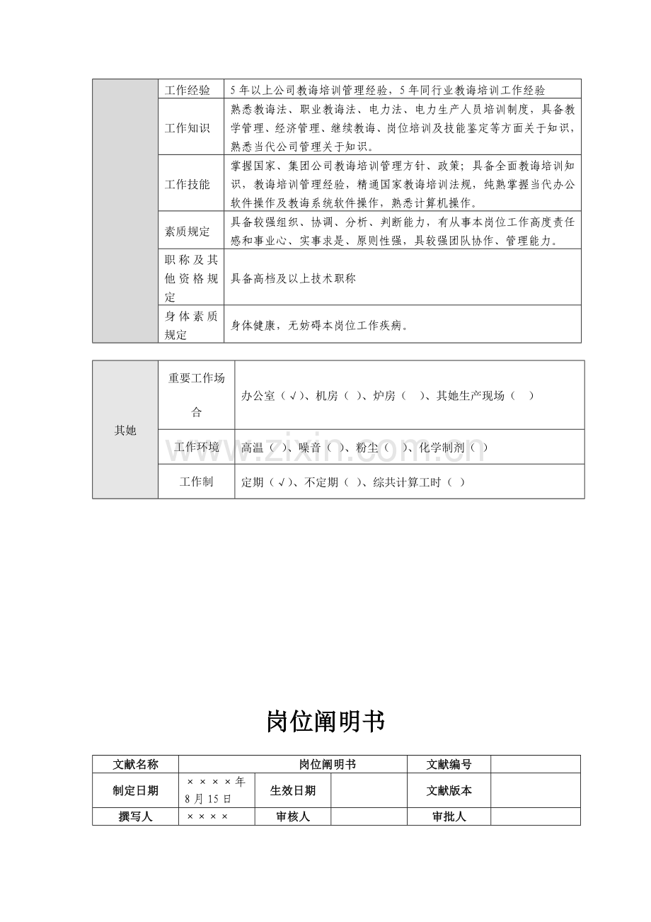 教育培训中心岗位说明指导书.doc_第3页