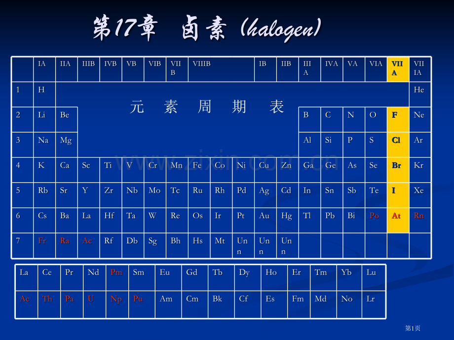 卤素高中化学竞赛大学无机化学省公共课一等奖全国赛课获奖课件.pptx_第1页