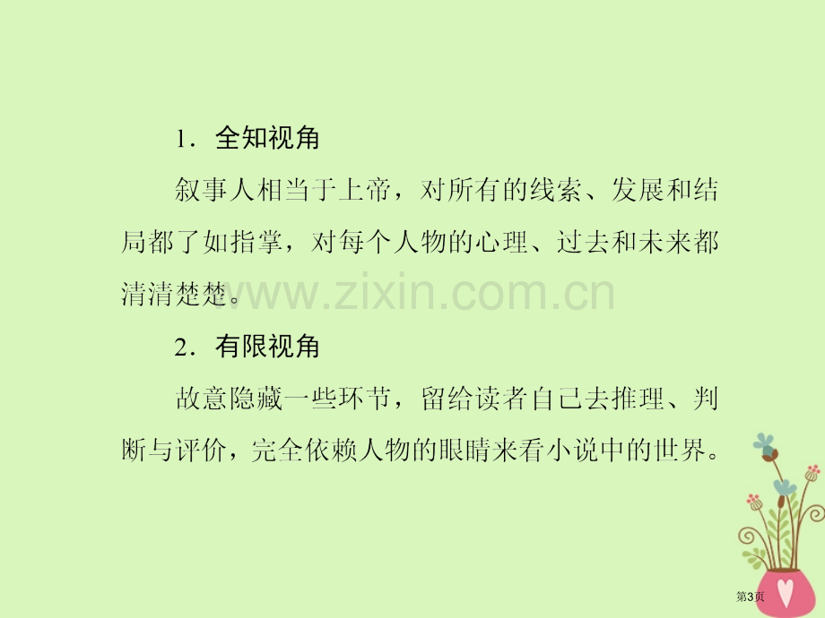 高中语文第一单元话题前言叙述外国小说欣赏公开课全省一等奖完整版PPT课件.pptx_第3页