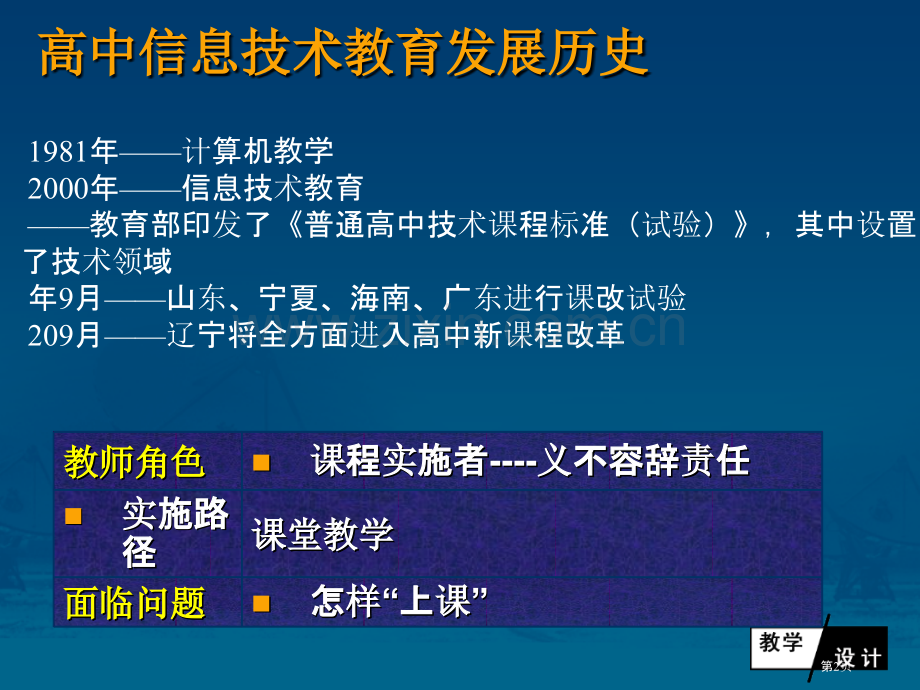 普通高中新课程理念下的信息技术课程教学设计市公开课一等奖百校联赛特等奖课件.pptx_第2页