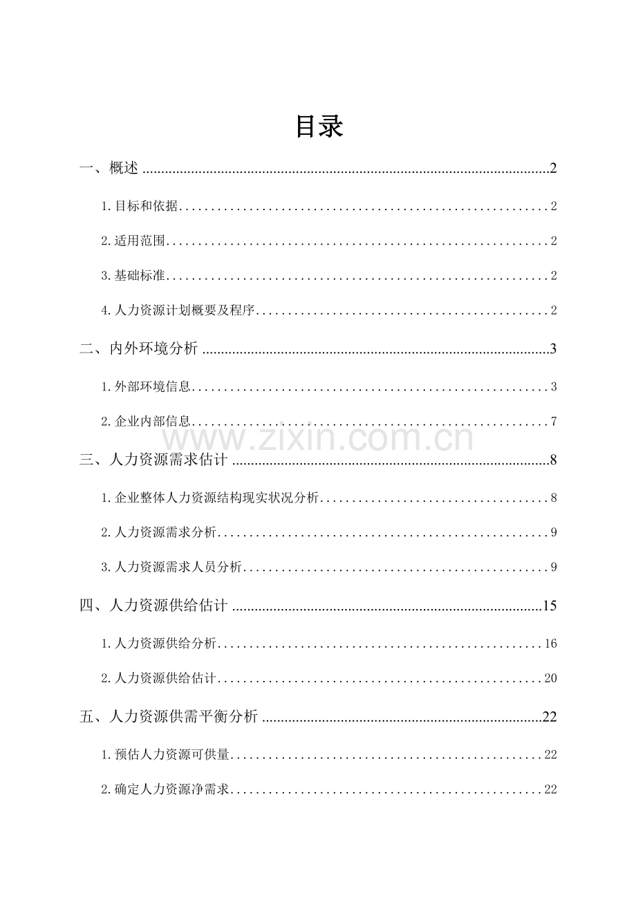 公司人力资源规划方案专项方案.doc_第1页