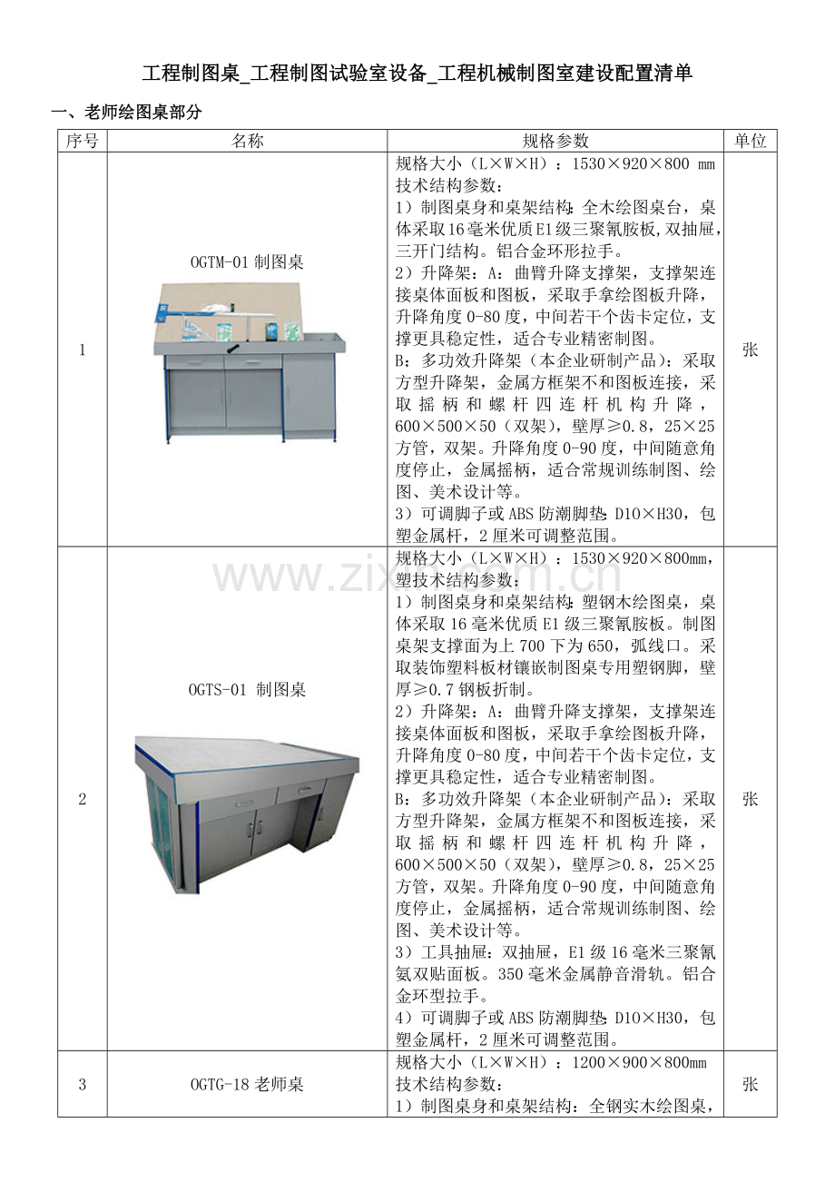 综合重点工程制图桌综合重点工程制图实验室设备综合重点工程机械制图室建设专业方案.docx_第2页