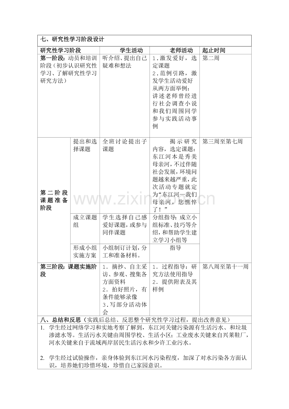 河水污染的专项研究性学习设计专业方案.doc_第3页