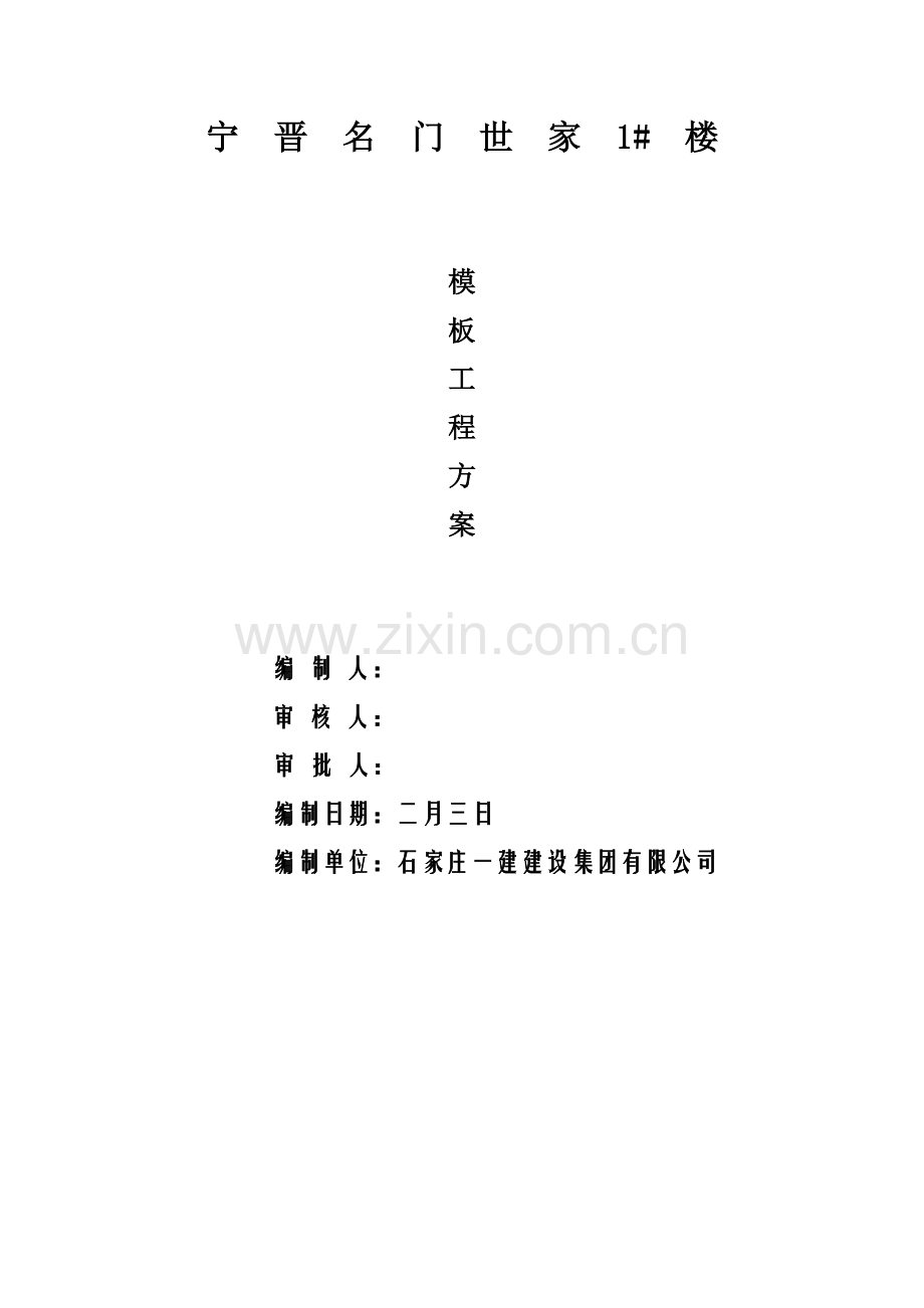 模板关键工程综合施工专题方案.docx_第1页