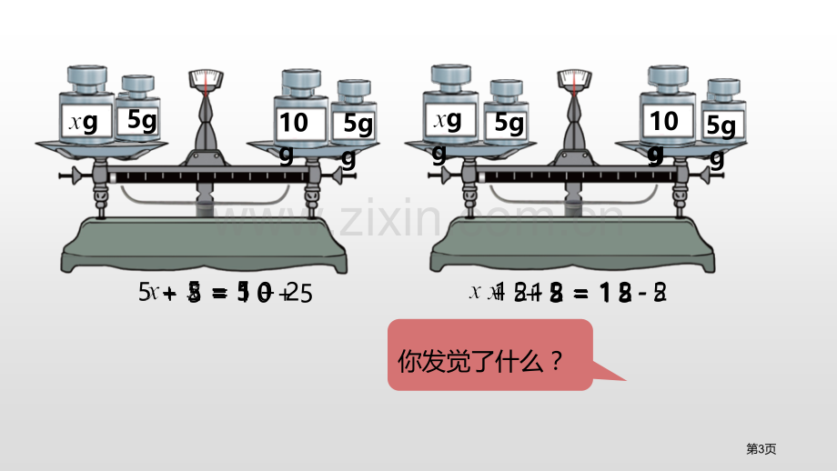 解方程一认识方程省公开课一等奖新名师比赛一等奖课件.pptx_第3页