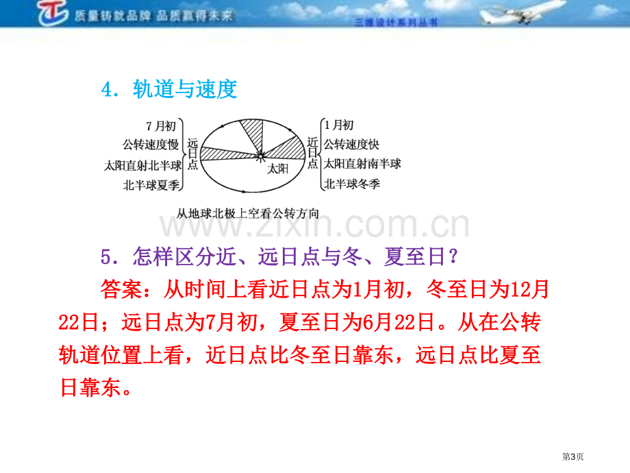 三维设计4高考地理人教一轮复习课件第一第三讲地球的运动公转市公开课一等奖百校联赛特等奖课件.pptx_第3页