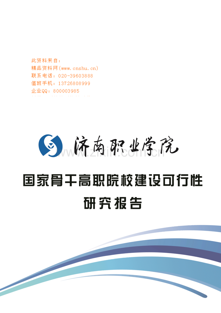 国家骨干高职院校建设可行性研究报告模板.doc_第1页