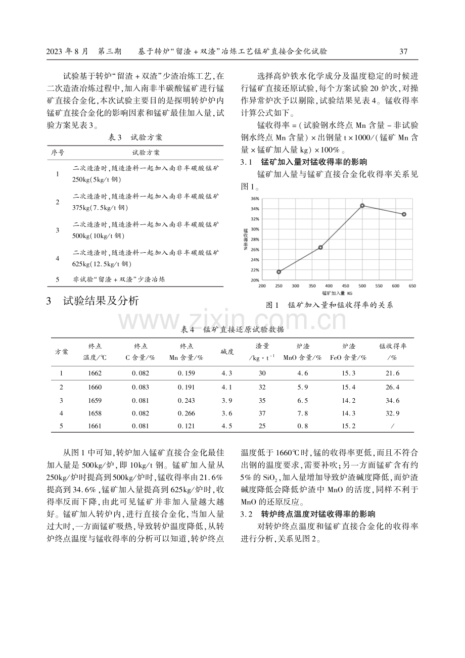 基于转炉“留渣 双渣”冶炼工艺锰矿直接合金化试验.pdf_第3页