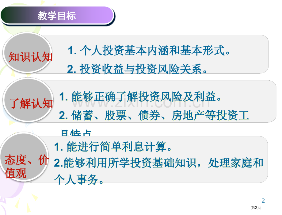 第一课第三节认识个人投资省公共课一等奖全国赛课获奖课件.pptx_第2页