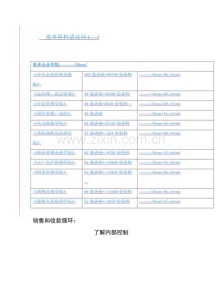 内部控制汇总表与内部控制设计模板.doc_第1页