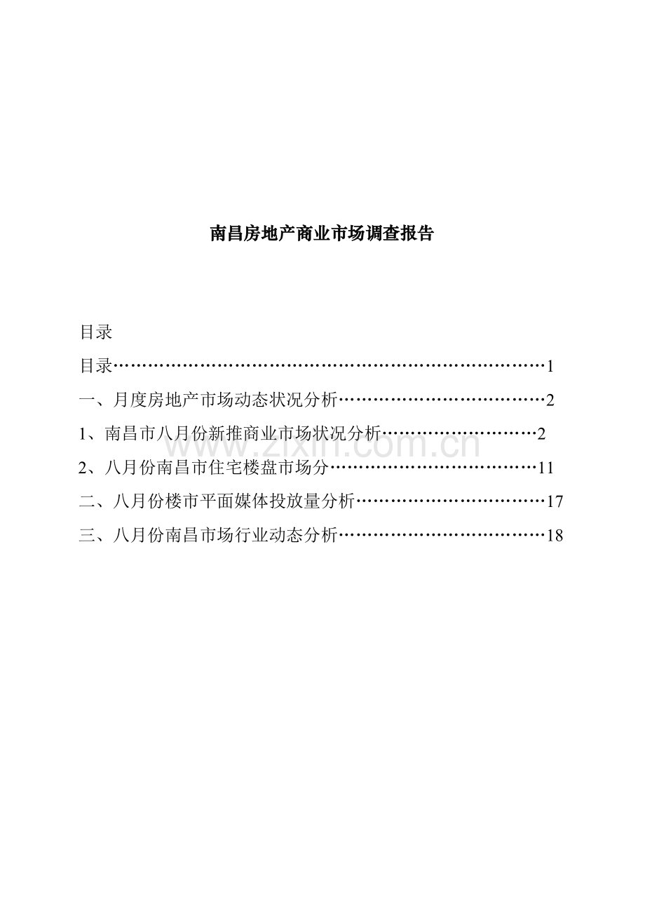 江西南昌市房地产商业市场调研综合报告.docx_第1页