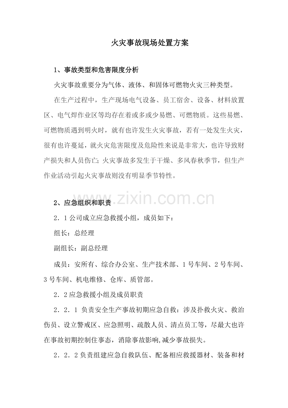 火灾事故现场处置专项方案.doc_第1页