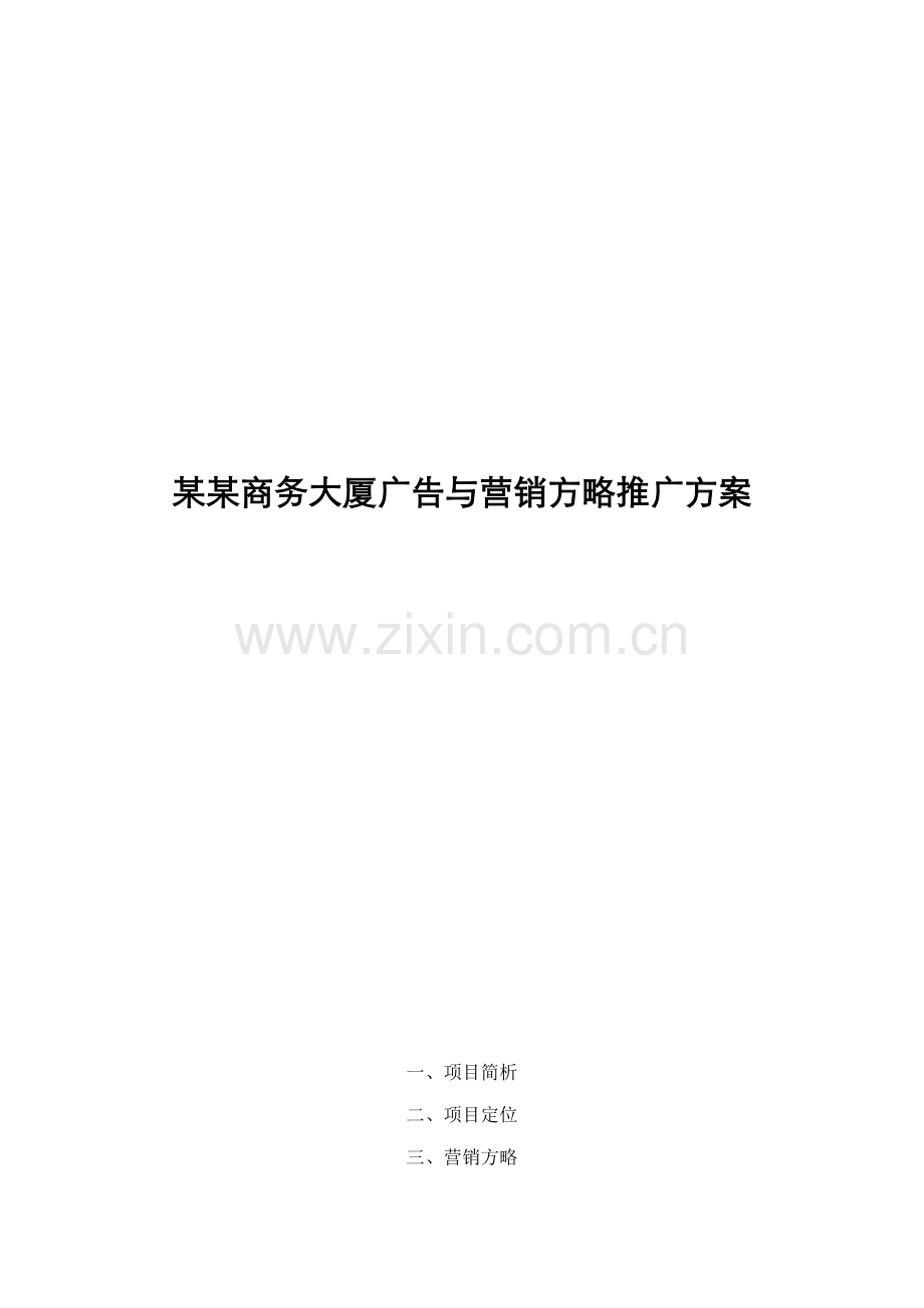 商务大厦专项项目推广专题方案.docx_第1页