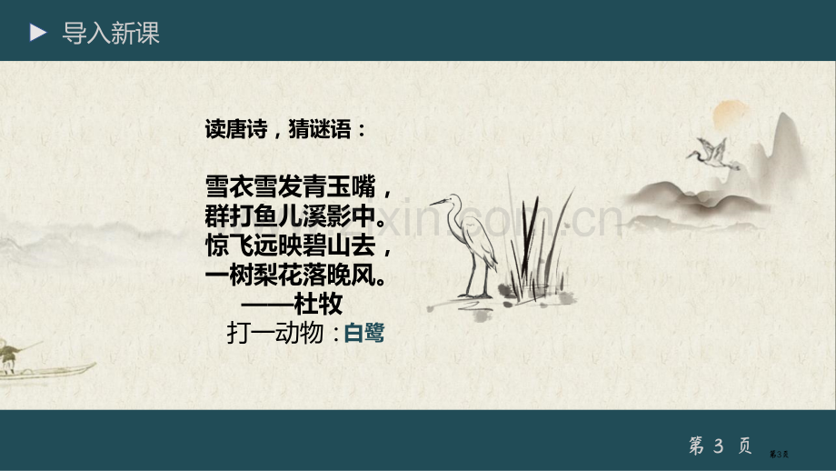 白鹭优质课件说课稿省公开课一等奖新名师优质课比赛一等奖课件.pptx_第3页