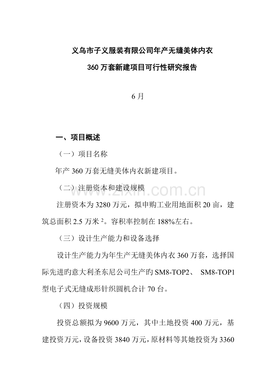 服装有限公司新建专项项目可行性专题研究报告.docx_第1页