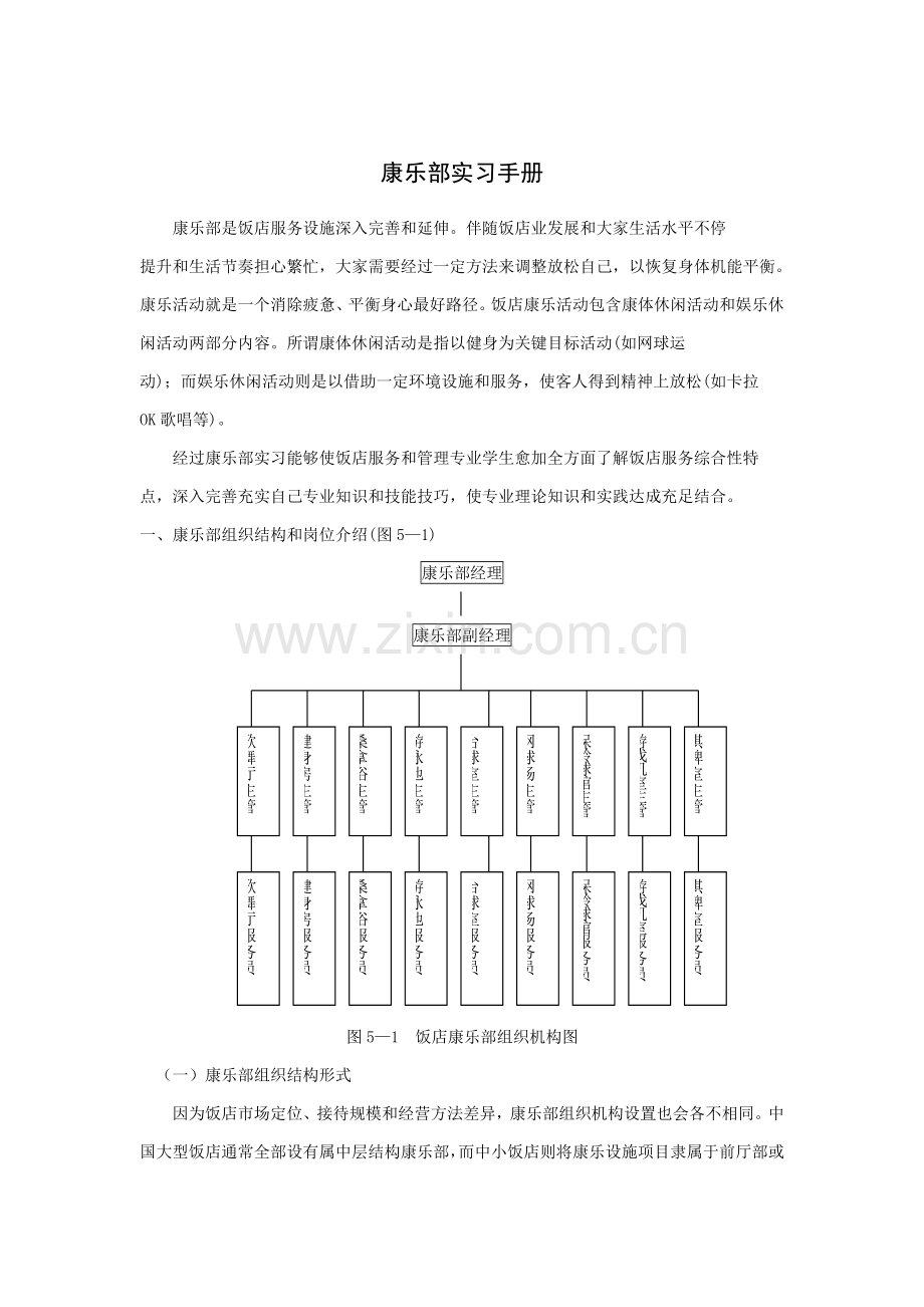 康乐部实习工作手册模板.doc_第1页