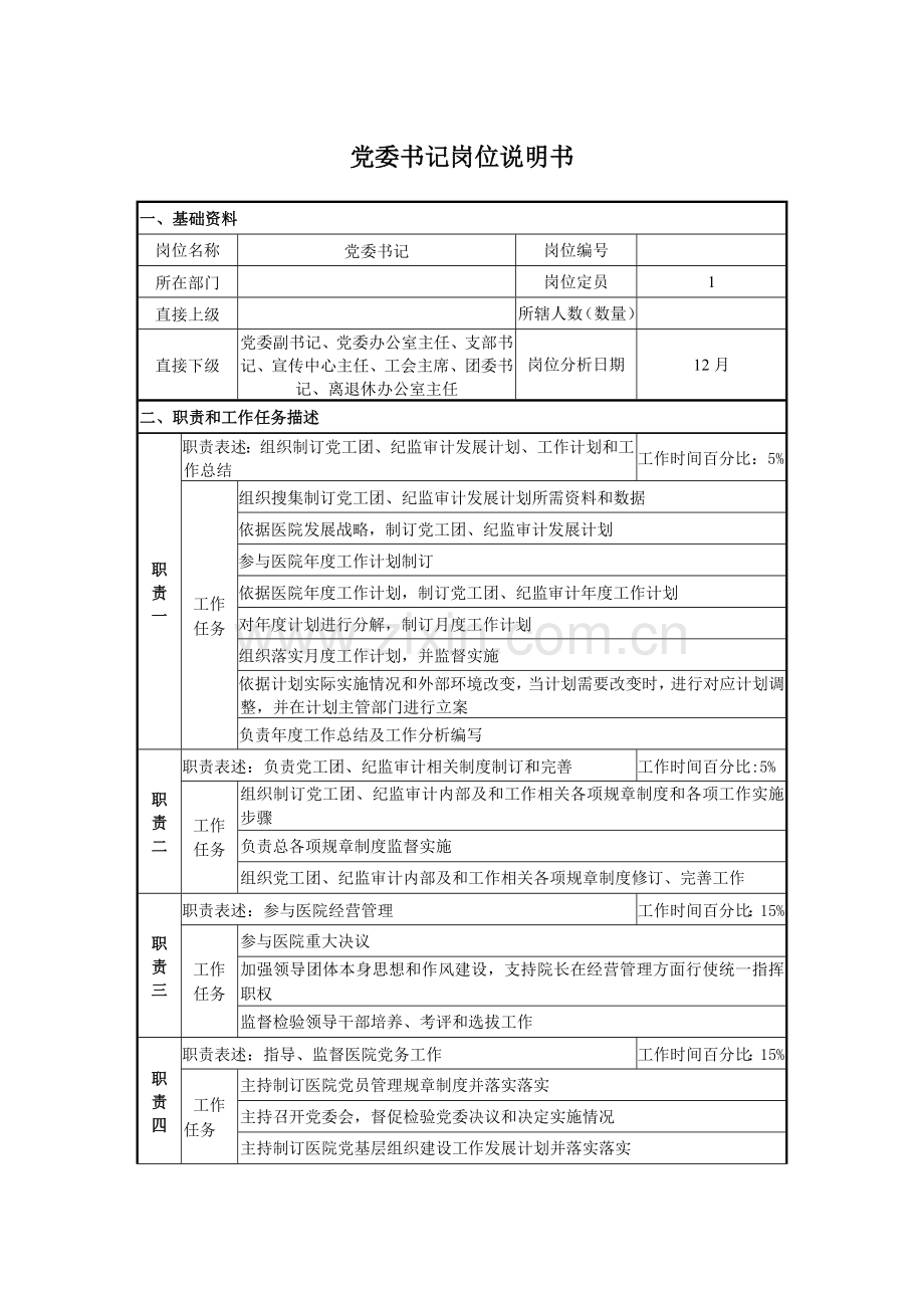 医院党委纪检岗位新版说明书.doc_第1页