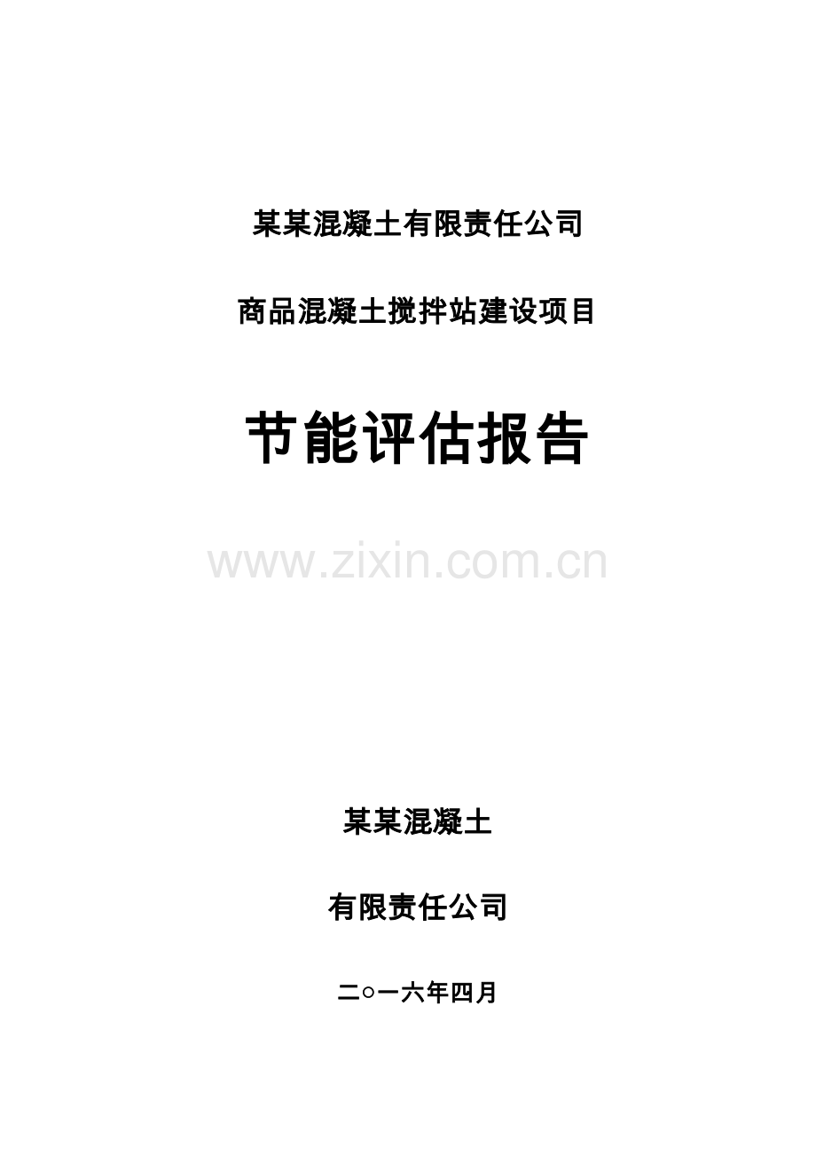 混凝土搅拌站建设综合项目节能评估分析报告.doc_第1页