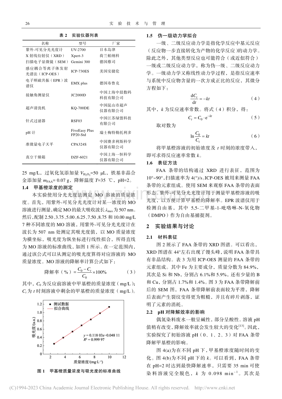 基于铁基非晶合金作为催化剂的超声芬顿实验设计.pdf_第3页