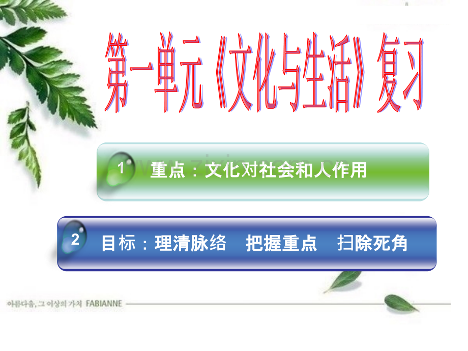 文化生活第一单元复习使用市公开课一等奖百校联赛获奖课件.pptx_第1页