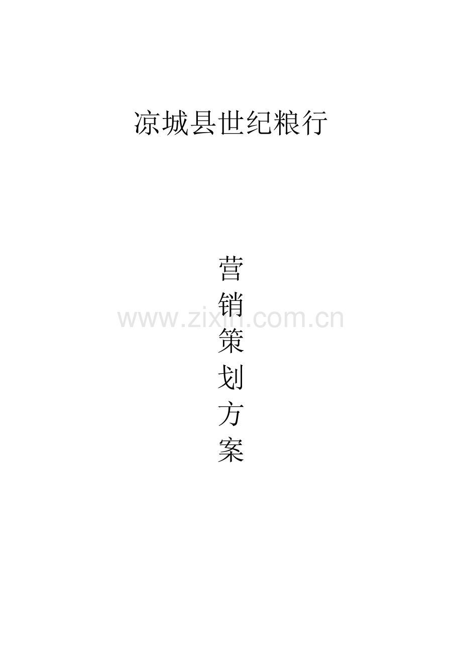 粮行有限公司营销策划方案样本.doc_第1页