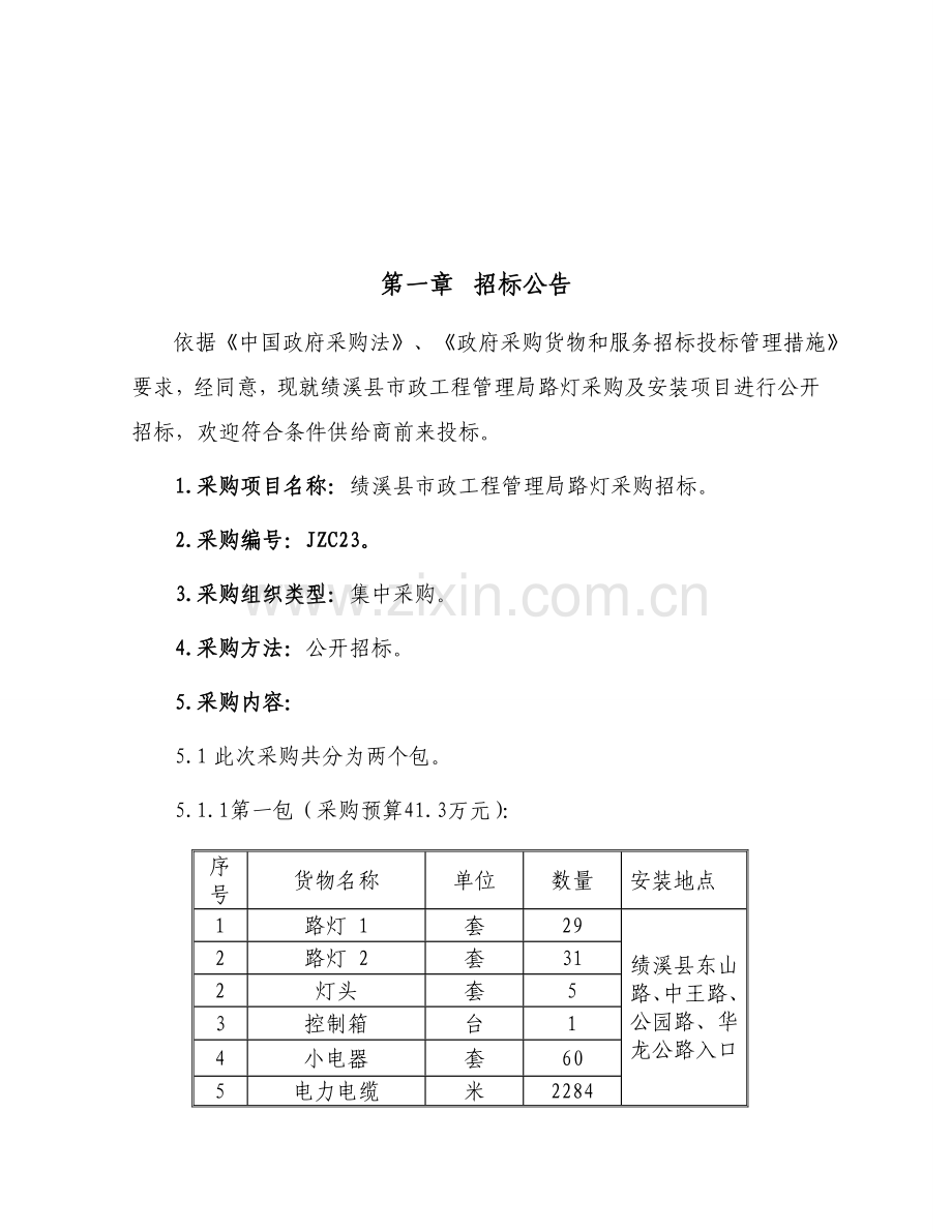 市政工程管理局路灯采购招标文件模板.doc_第3页