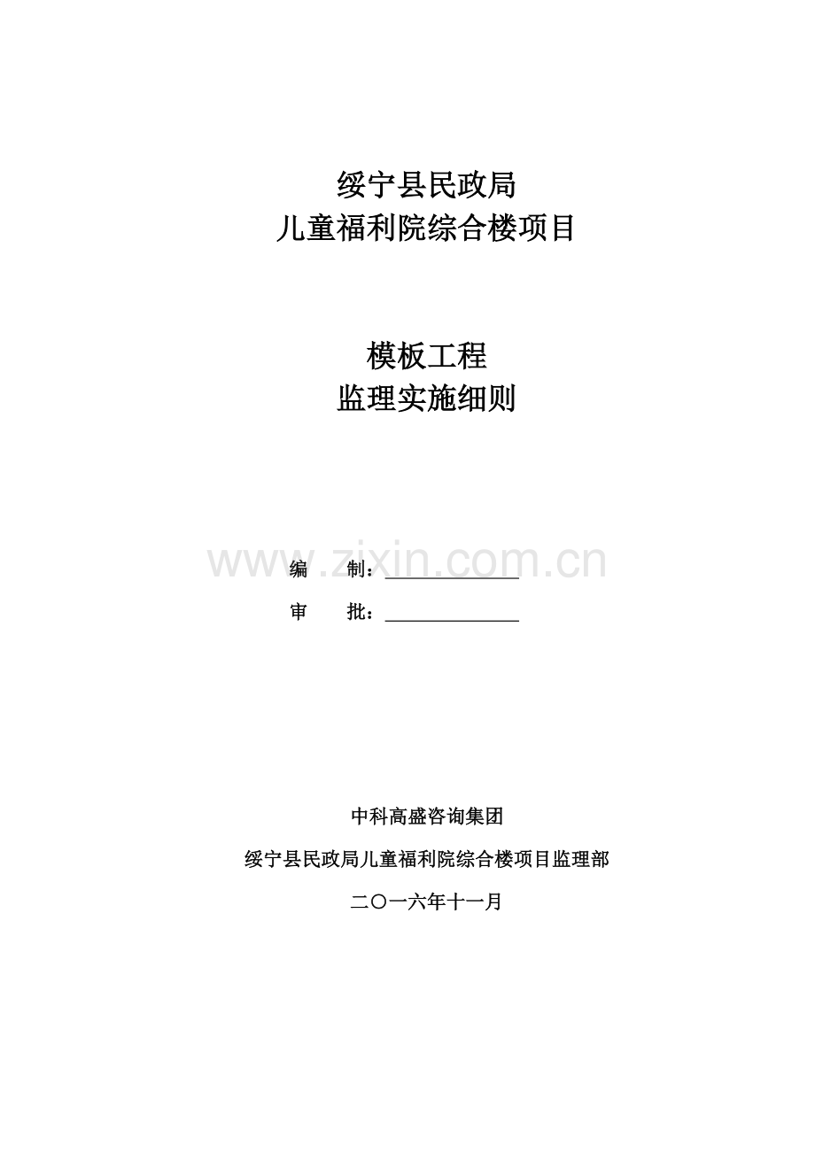 模板综合项目工程监理实施工作细则.doc_第1页