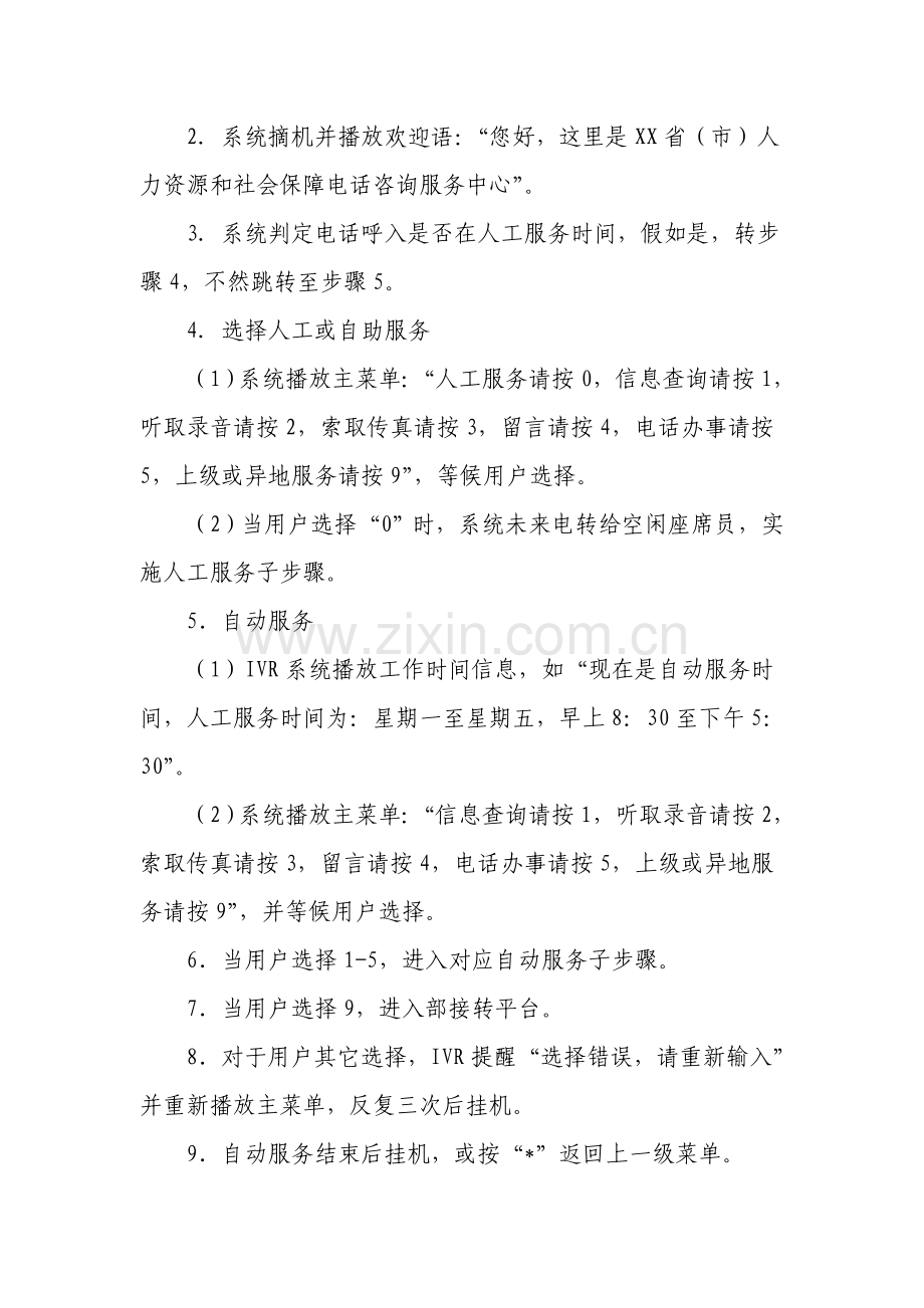 人力资源社会保障电话咨询服务业务流程模板.doc_第2页