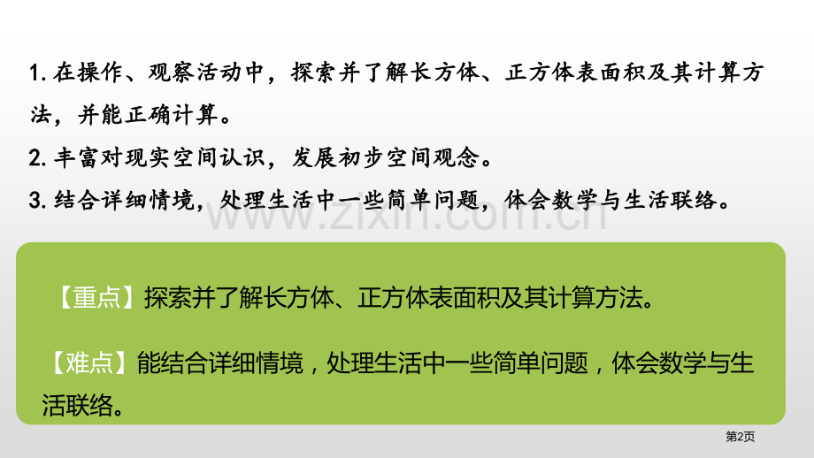 长方体的表面积长方体一教学课件省公开课一等奖新名师比赛一等奖课件.pptx_第2页