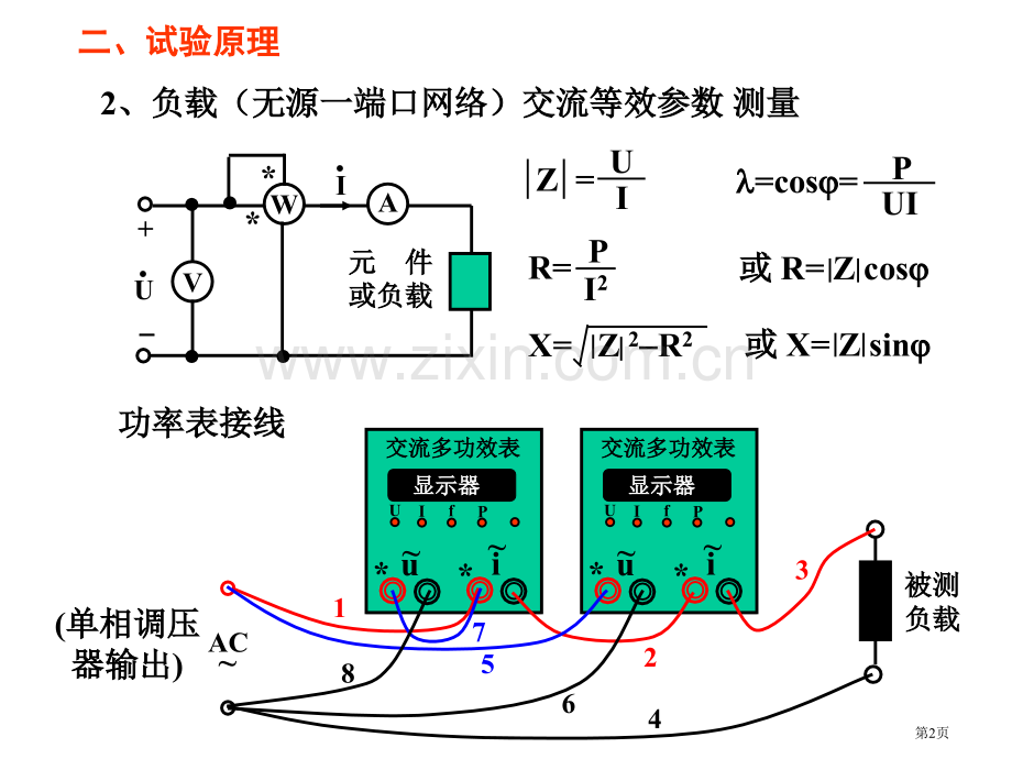 实验四三表法测交流参数和功率因数提高省公共课一等奖全国赛课获奖课件.pptx_第2页