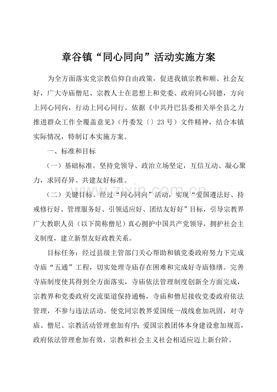 同心同向活动实施专业方案.doc_第1页