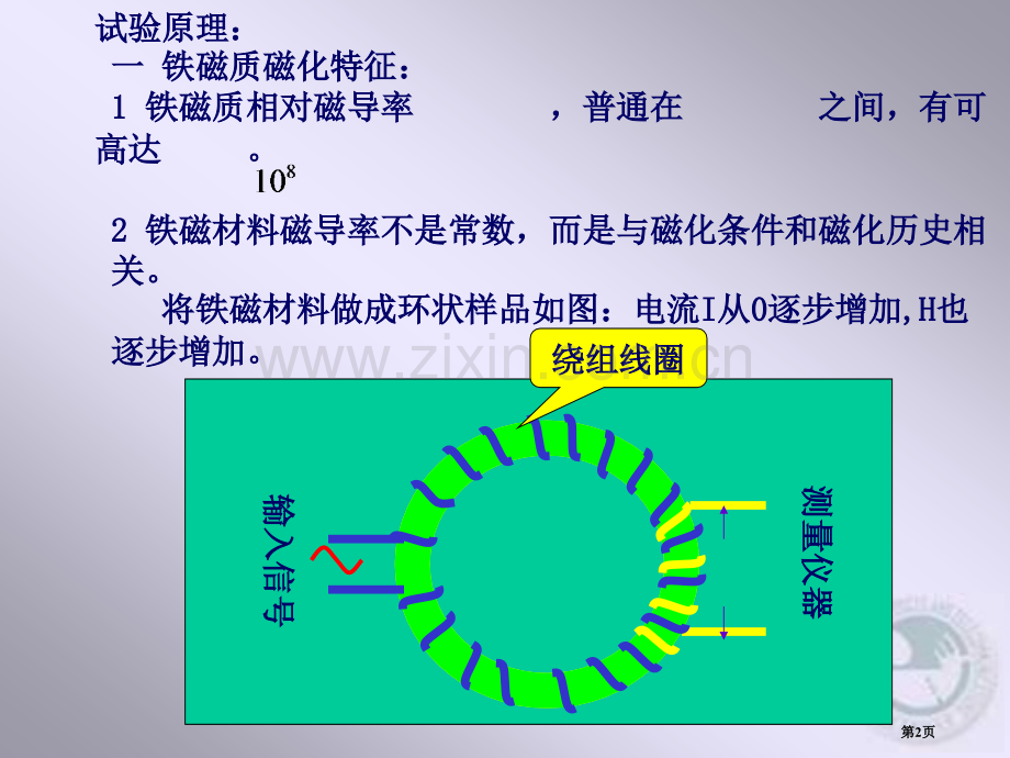 用示波器测量铁磁材料的磁化曲线和磁滞回线省公共课一等奖全国赛课获奖课件.pptx_第2页