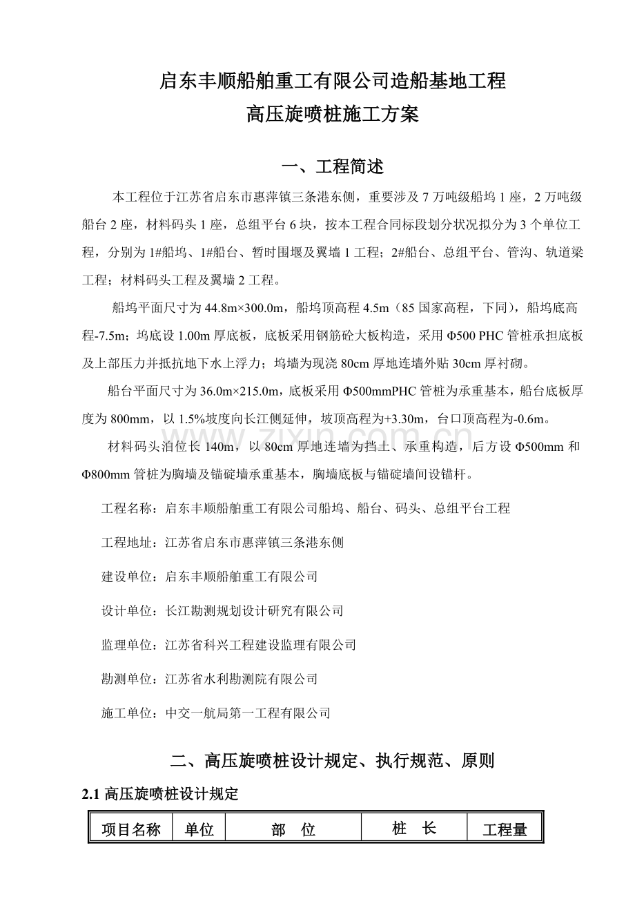 高压旋喷桩综合项目施工专项方案综合项目施工现场.doc_第1页