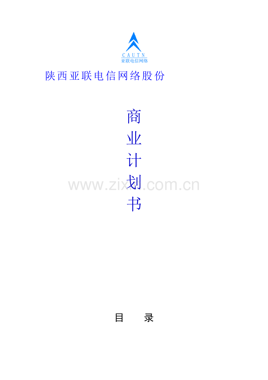 网络股份有限公司商业计划书样本.doc_第1页