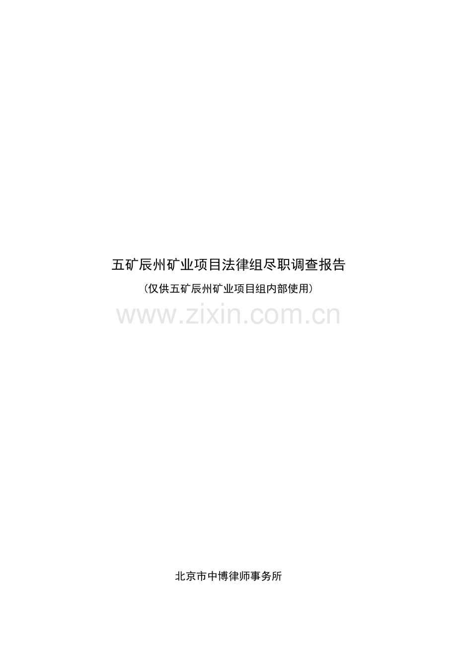 矿业专项项目法律组尽职详细调查汇总报告.docx_第1页