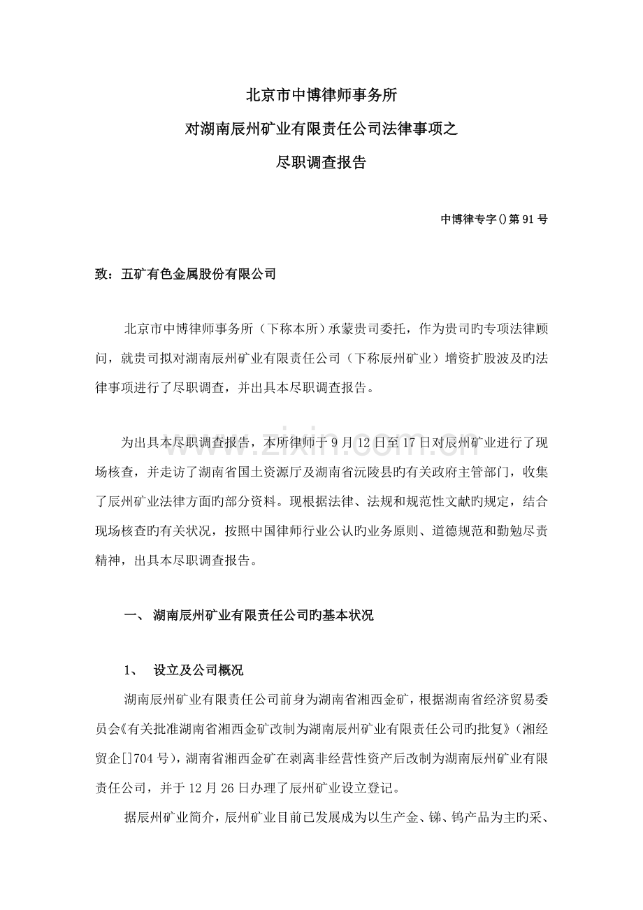 矿业专项项目法律组尽职详细调查汇总报告.docx_第3页