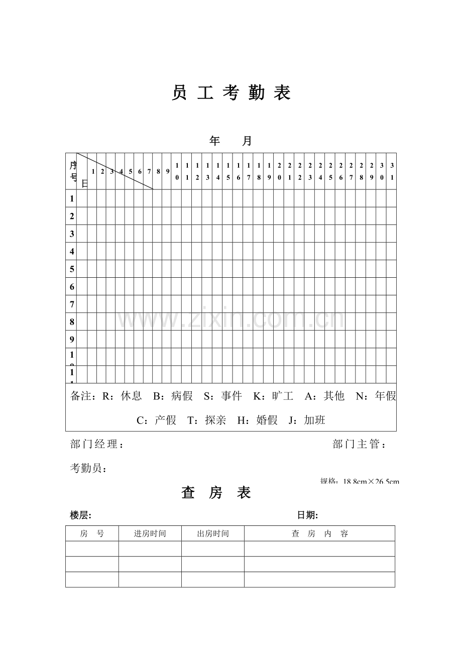 星级连锁酒店客服部综合表汇编.docx_第1页